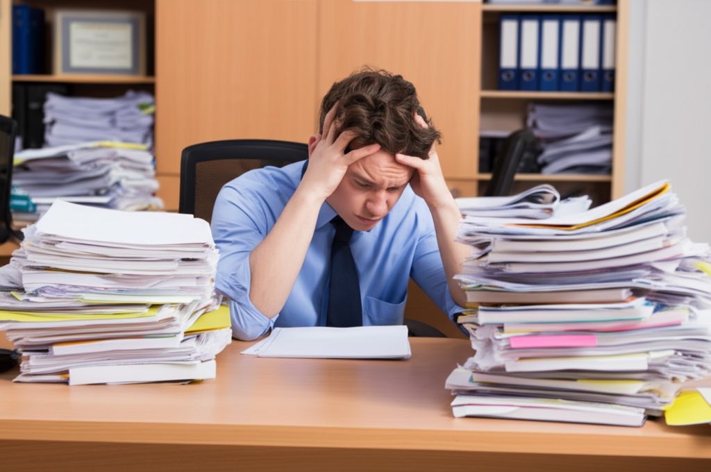 Agente de aduanas frustrado con documentación